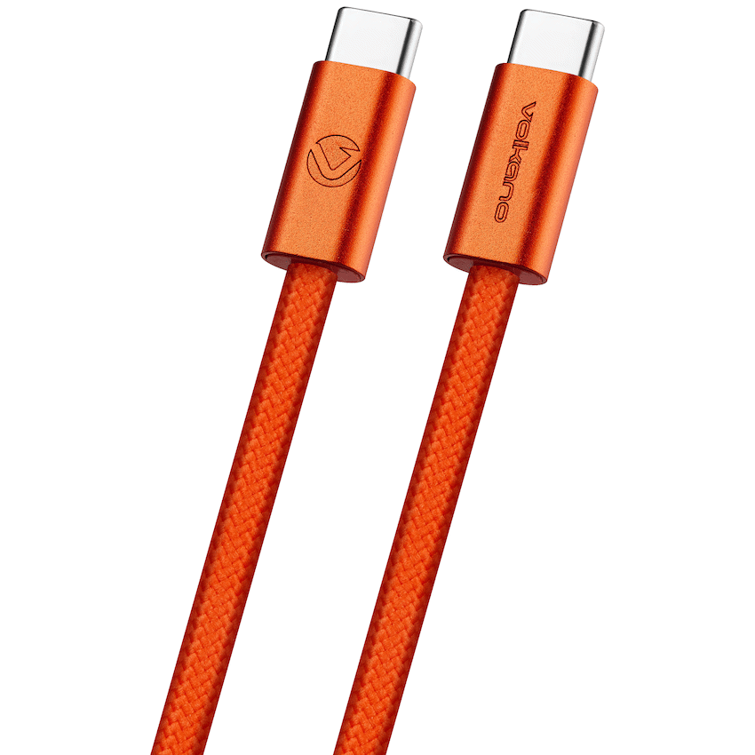 Volkano Weave Series 60W Type-C Male to Male Cable 1.2m Orange