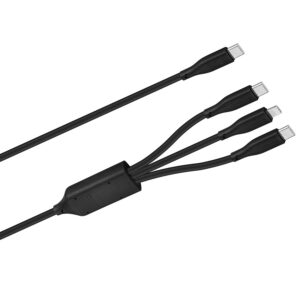Volkano Nova Series 100W 3-in-1 TPE Cable Black Volkano Nova Series 100W 3-in-1 TPE Cable Black
