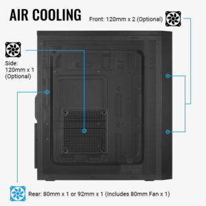 RCT Mid ATX Case with DVD drive slot With 550W PSU 1 Fan RCT Mid ATX Case with DVD drive slot With 550W PSU 1 Fan