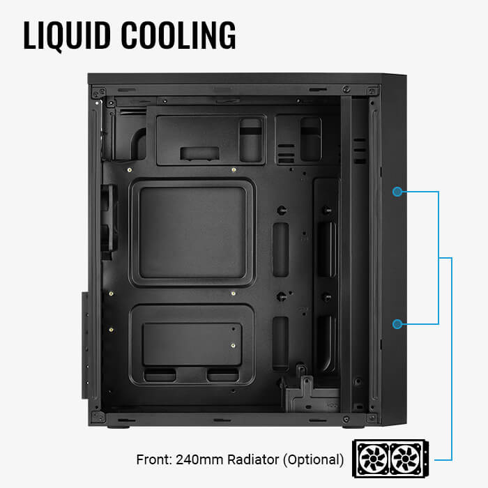RCT Mid ATX Case with DVD drive slot With 550W PSU 1 Fan